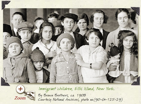 Immigrant children, Ellis Island, New York