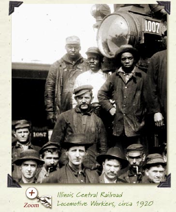 Illinois Central Railroad Locomotive Workers, circa 1920