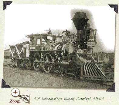 First Locomotive Illinois Central 1861 
