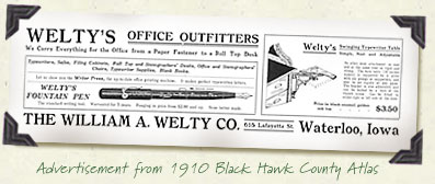 Advertisement from 1910 Black Hawk County Atlas