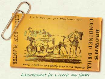 Advertisement for a check row planter